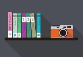 many books on the bookshelf illustration vector