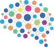 Artificial intelligence concept, Neuron and polygon, illustration vector