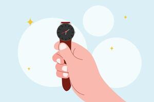Alarm and clock concept. Colored flat illustration isolated. vector