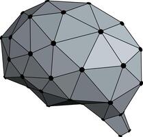 human brain and artificial intelligence concept, computational photography vector