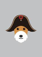 Portrait of dog, wearing something, like Napoleon, cool style vector