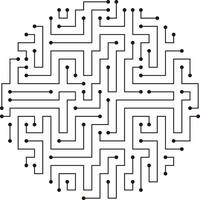 circuit board and maze, Artificial intelligence concept. illustration vector