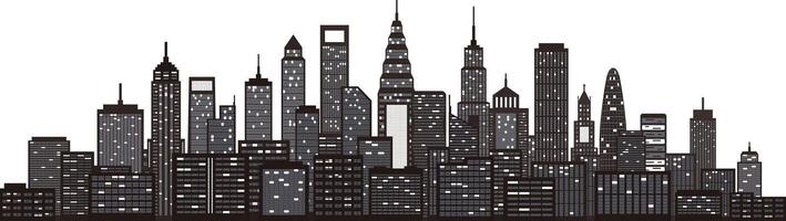 Modern City Skyline on white background vector