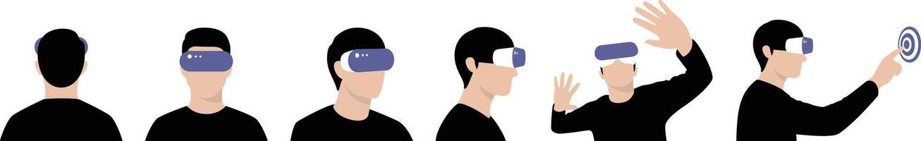 Metaverse Virtual Reality Concepts. Various angles vector