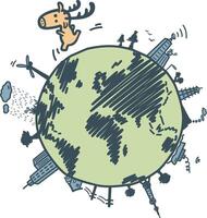 Earth and environment, Map of world, Christmas, vector