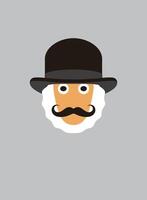 Portrait of sheep, wearing gentleman hat, like a gentleman, cool style, cosplay vector