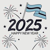 Happy New Year 2025 with a Festive Flag of Botswana vector