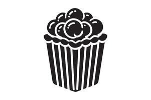 Popcorn Icon Silhouette for Fun, Playful Graphic Designs vector