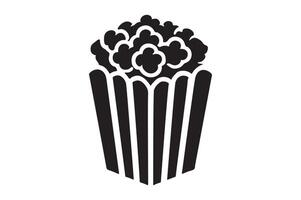 Minimalist Silhouette of Popcorn for Snack-Themed Graphics vector