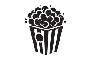 Creative Silhouette of Popcorn in a Retro Style vector