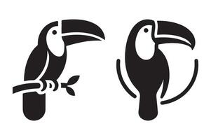 Clean and Modern Toucan Parrot Icon Silhouette for Creative Projects vector