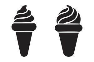 Minimalist Ice Cream Silhouette Icon for Summer Themes vector