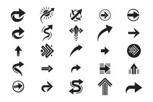 Silhouette set of Classic Arrow icon Design Illustration vector