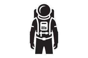 Silhouette of an Astronaut Landing on a New Planet, Art vector