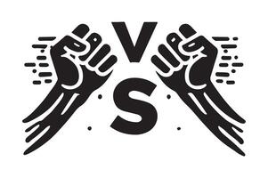 Silhouette of VS Icon with a Clean, Minimal Design vector