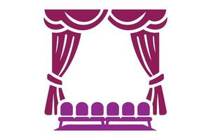 Minimalist Theater Curtain Silhouette Design for Creative Projects vector