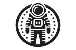 Silhouette of an Astronaut Landing on a New Planet, Art vector