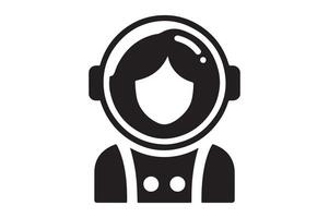 Dynamic Silhouette of an Astronaut Floating in Space, Art vector