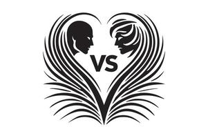 Silhouette of Versus Symbol for Competitive Themes vector