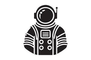 Minimalist Silhouette of Astronaut in Helmet, Design vector