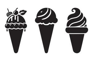 Stylized Ice Cream Silhouette Design for Food Art vector