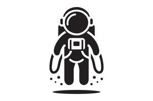Astronaut Silhouette Reaching Out in Space, Design vector