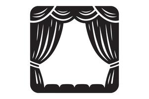 Stylized Silhouette of Theater Curtains in Motion, Illustration vector