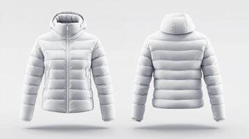 White winter jacket isolated on a white background. photo
