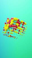 vertical Cube loop animation on teal background with copy space for text video