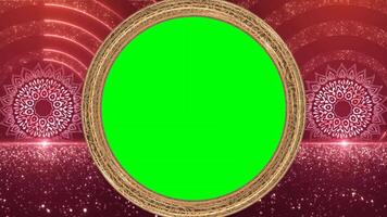 Golden Green Screen Frame with a Sparkling Circular Design video