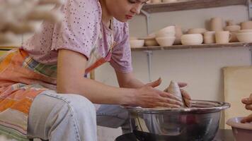 Creating pottery. A beginners journey in a cozy workshop video