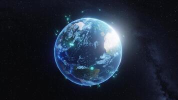 Earth with Global Network and Data Streams video