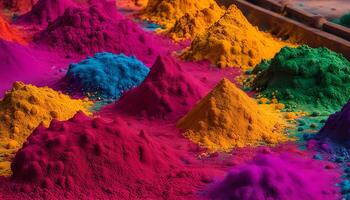 Vibrant Powder Dyes in a Colorful Array photo