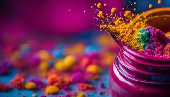 Vibrant Colors Exploding from a Jar photo