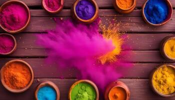 Vibrant Holi Colors Exploding photo