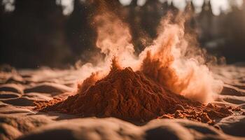 Sand Mound with Dust Explosion photo