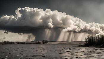 Storm Clouds Over a Lake photo