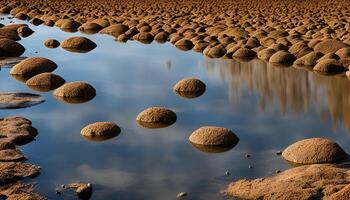 Reflective Waters and Rounded Rocks photo