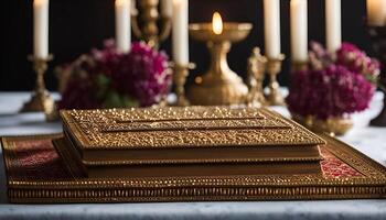 Golden Book with Intricate Details photo