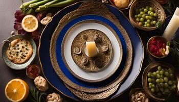 Luxury Table Setting with Elegant Dinnerware photo