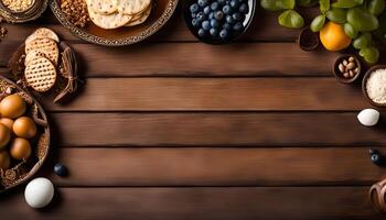 Flat Lay Food Photography with a Rustic Background photo