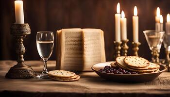 Passover Seder Table Setting photo