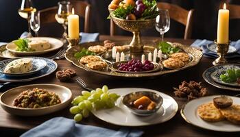 Elegant Table Setting with Fresh Food photo