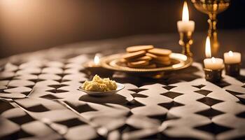 Ghee, Candles, and Cookies A Festive Table Setting photo