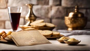 Close-up of a Traditional Table Setting photo