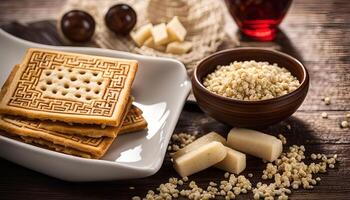 Delicious Cookies with Crunchy Topping photo