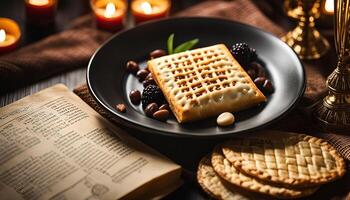 Delicious Pastry with Nuts and Berries photo
