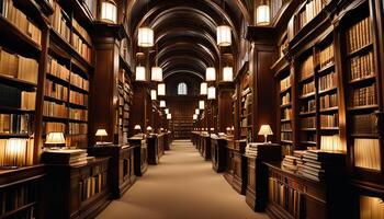 A Grand Library Rows of Books in an Ornate Setting photo