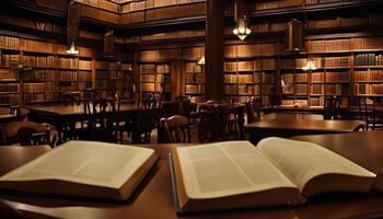 Open Book in a Serene Library photo