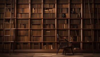A chair and a bookcase photo